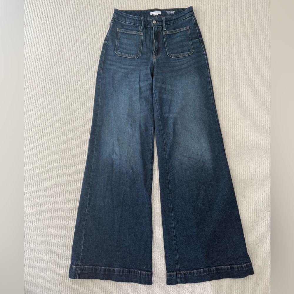 Good American Good Waist Wide Leg Palazzo Size 27